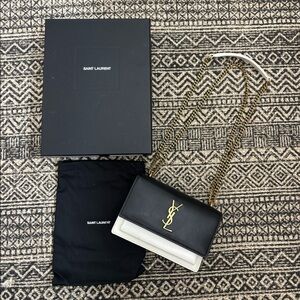 YSL signature Sunset in Black and White small crossbody .